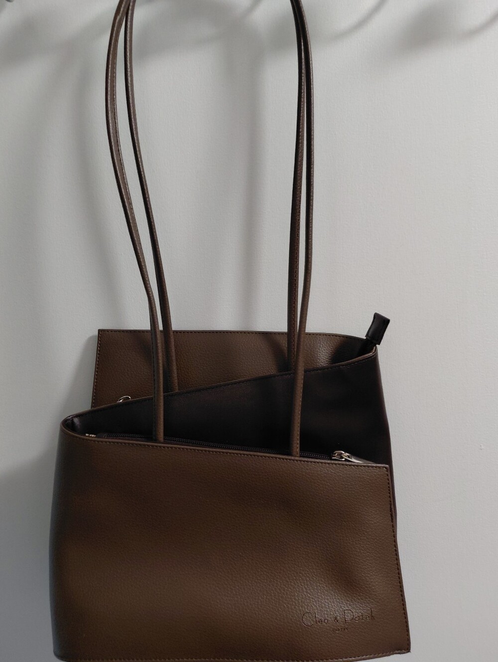 Cleo & Patek Paris Tan Brown Leather Double-Compartment Shoulder Bag - Picture 2 of 11